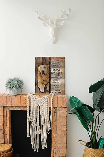 Miniatura 3 de Tizzer Lienzo decorativo para pared con texto en inglés "I Am Your Golden Retriever", bonito póster de Golden Retriever de 11 x 14 pulgadas,