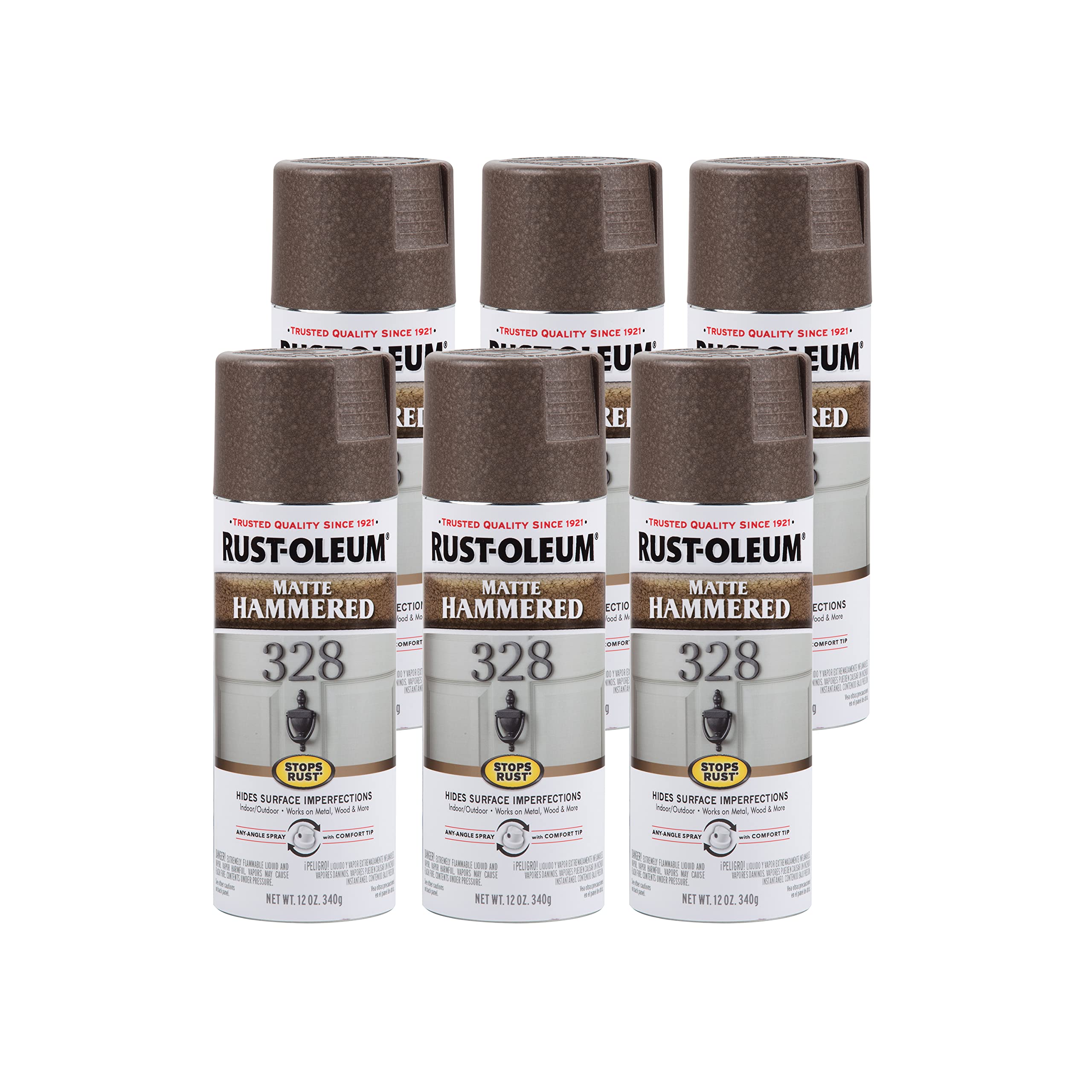 Rust-Oleum Stops Rust Hammered Spray Paint, Matte Brown