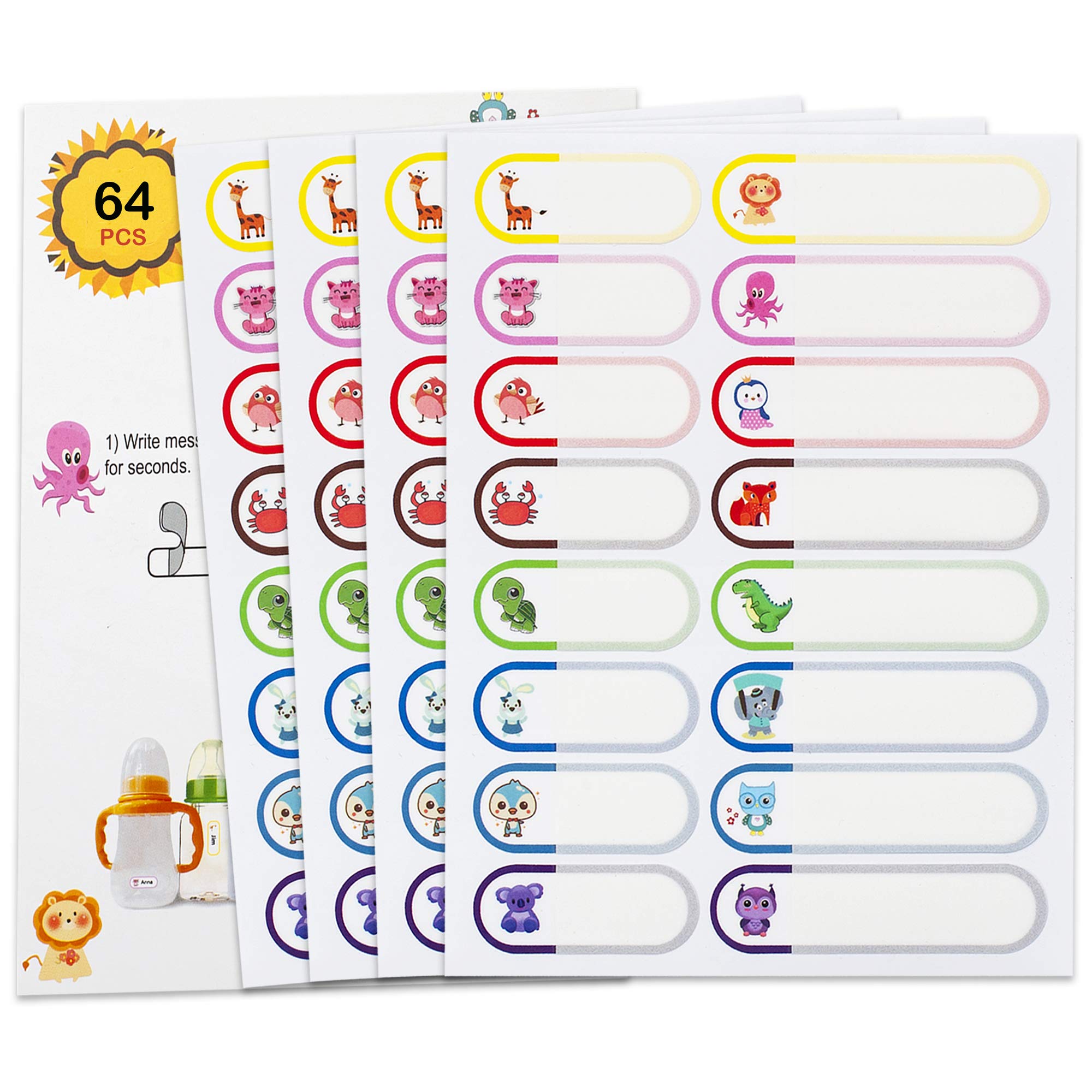 Buy 64pcs Baby Bottle Labels For Daycare Self Laminating Waterproof 