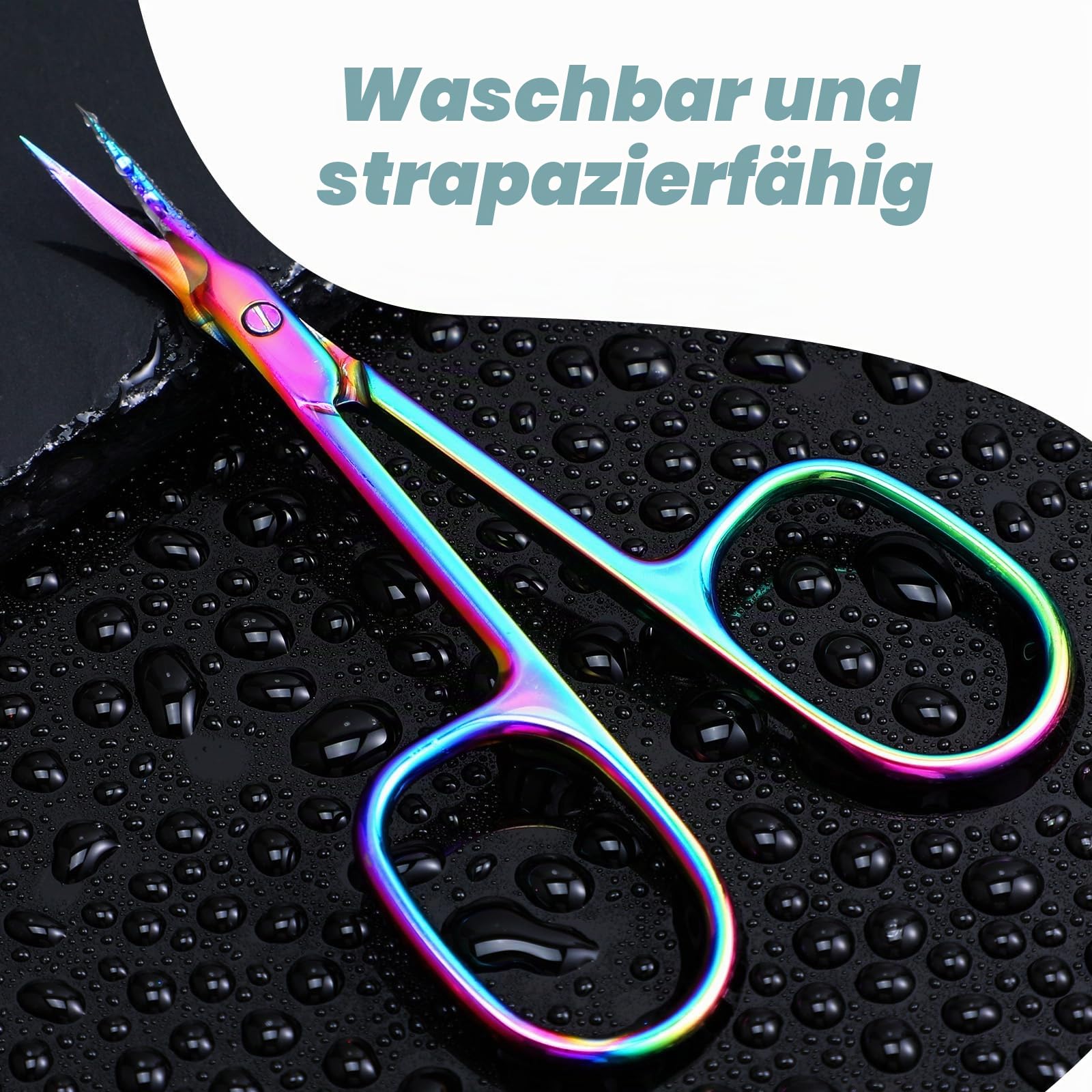Gebogene Nagelhautschere, Edelstahl Nagelschere Hautschere, Extra Feine Gebogene Spitze Professionelle Nagelschere zur Nagelhautpflege, Nagelhautschneider