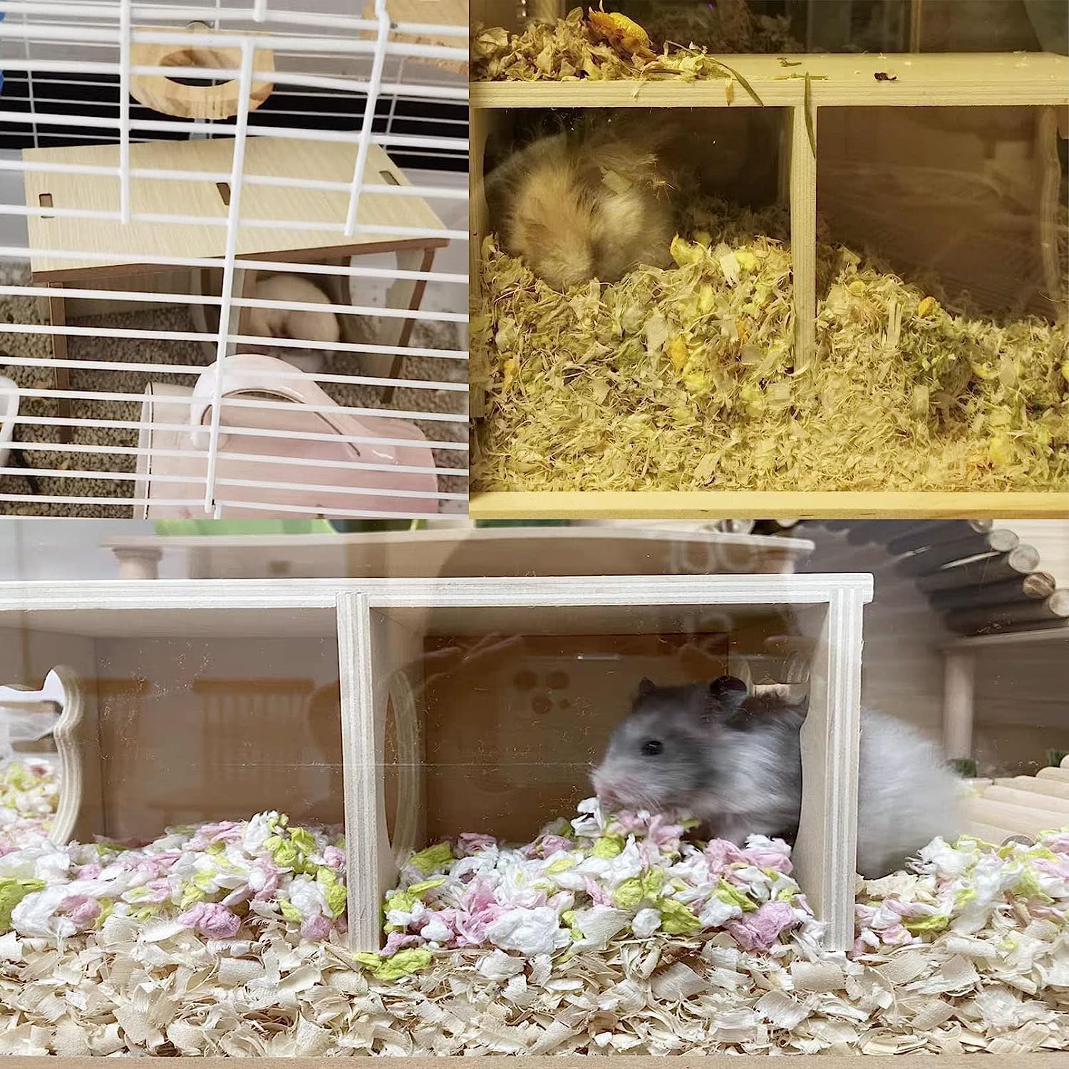 Image result for Snapklik.com : Wooden Hamsters 2-Chamber Hideout-Tunnel Multi Chamber ...