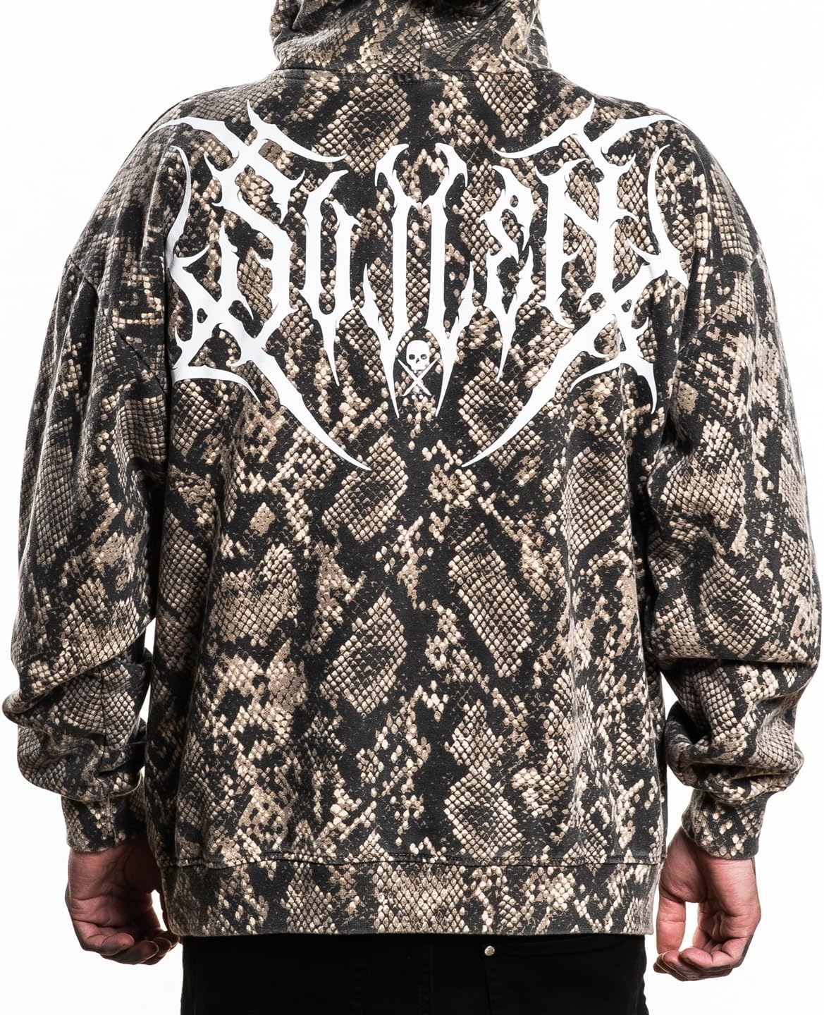 Sullen Men's Rattled Tattoo Lifestyle Graphic Long Sleeve Pullover Hooded Fleece Sweatshirt Animal Print - Image 2