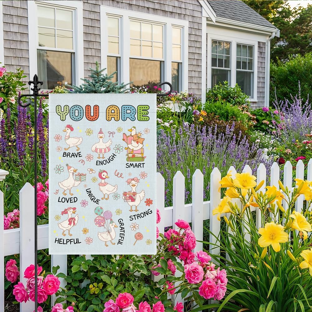 You Are Brave Enough Smart Unique 12 x 18 Inch Goose Garden Flag image 5
