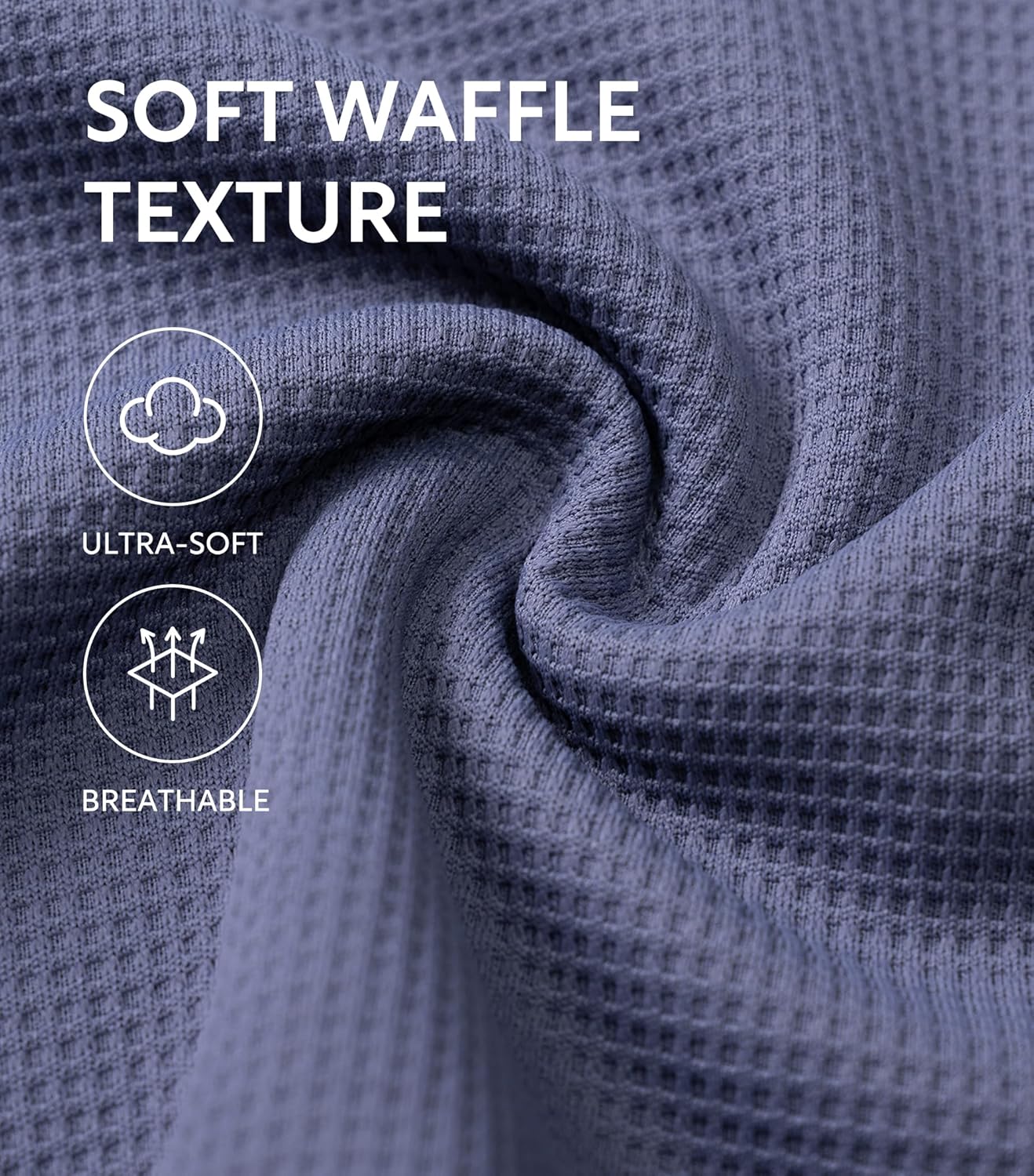 DAVID ARCHY Mens Pajamas Set Waffle Knit Short Sleeve Sleepwear Lightweight Summer Loungewear - Image 4