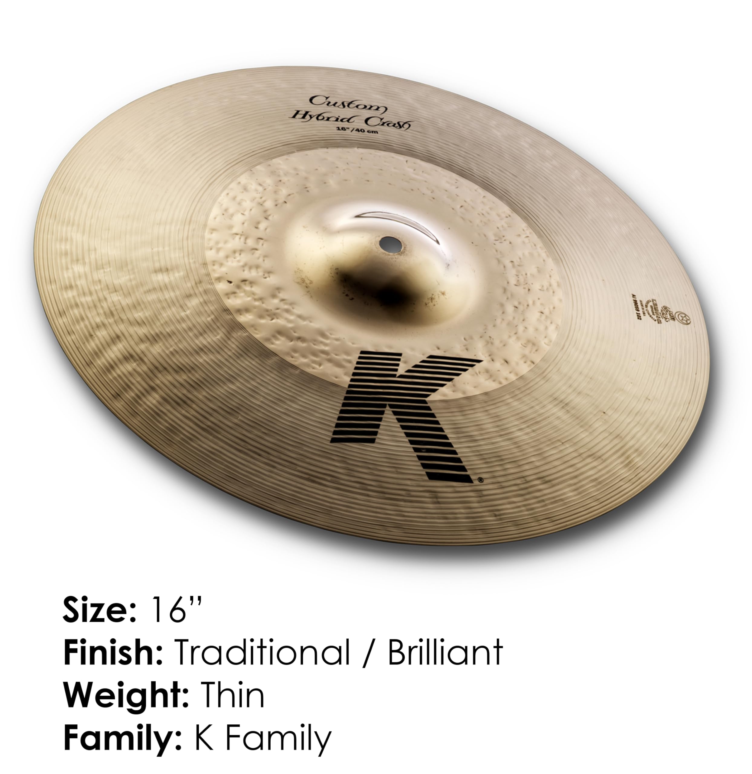 Amazon.com: Zildjian K Custom Hybrid Crash Cymbal - 16 Inches