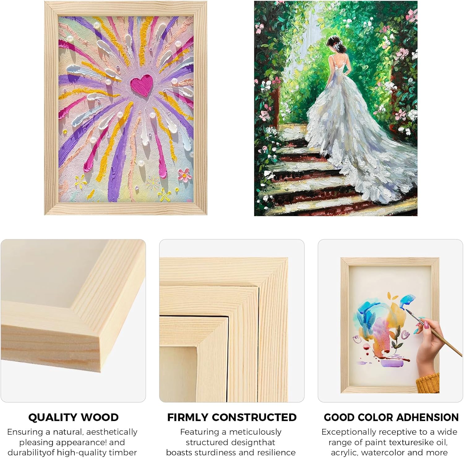 5 Pack 12x16 Inch Wood Panel Boards, Unfinished Wood Canvas Panels, Blank Wood Boards for Painting, Perfect for Mother's Day, Graduation, Father's Day DIY Crafts