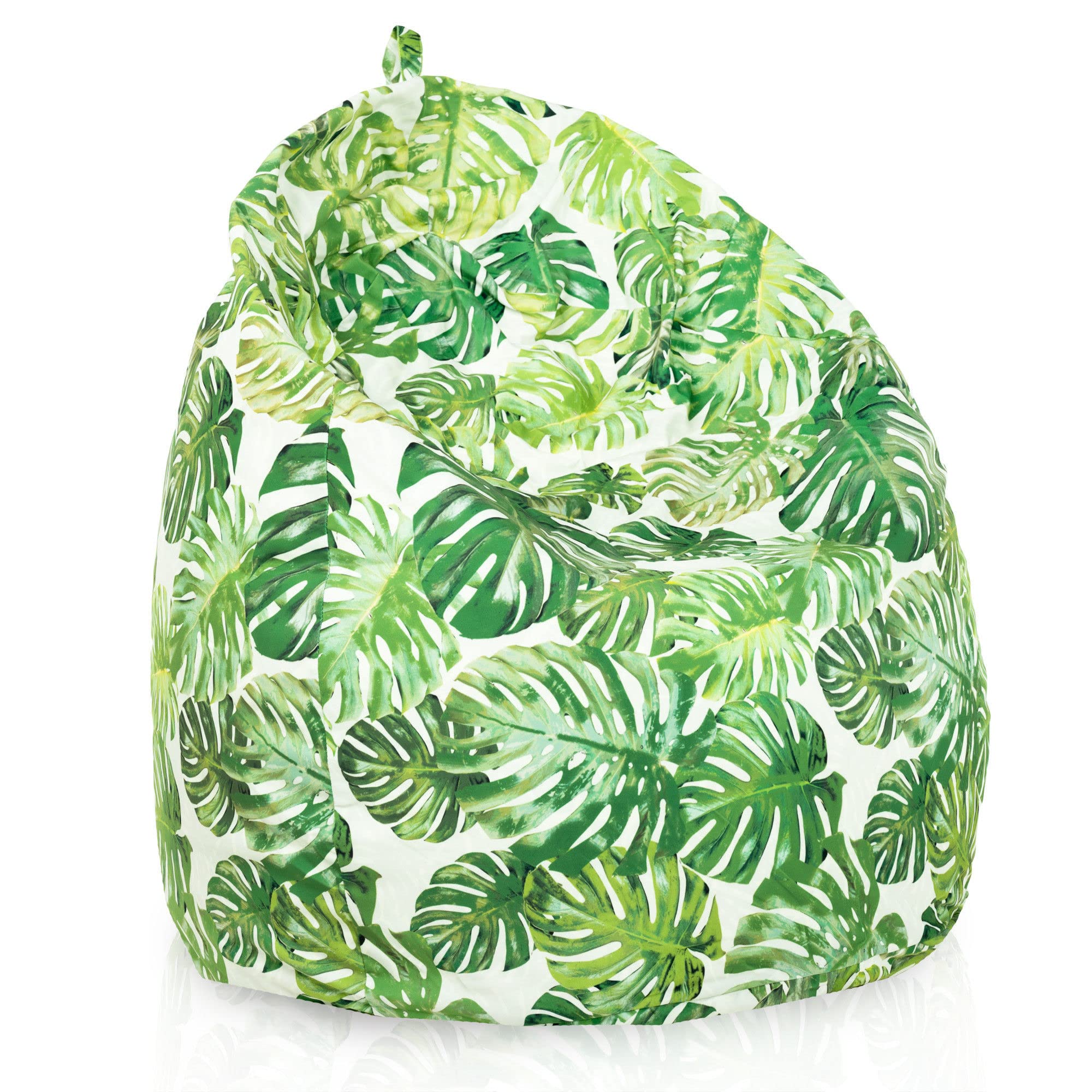 Pouf Poire XL, Intérieur, Adultes et Enfants, Fauteuil Poire, Remplissage Billes Polystyrène, Housse Amovible, Lavable en Machine, Jungle, 115x90 cm