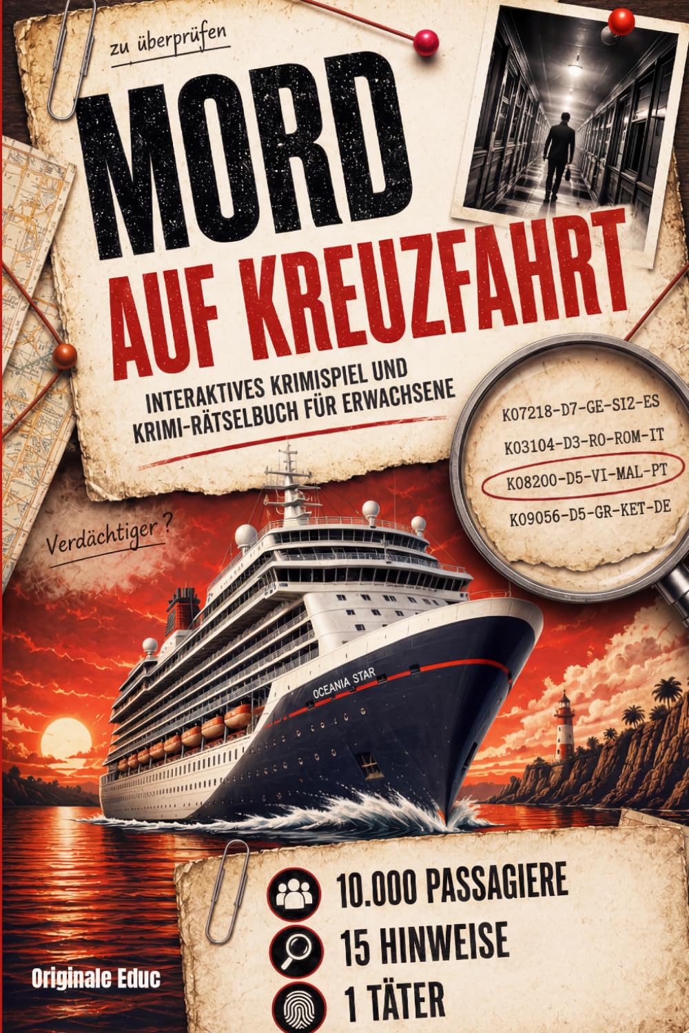 Mord auf Kreuzfahrt: Interaktives Krimispiel und Krimi-Rätselbuch für Erwachsene – 10.000 Passagiere, 15 Hinweise, 1 Täter