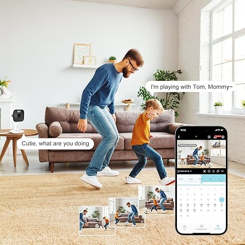 Miniatura 4 de Cámara de seguridad 2.4G5G para interiores, cámara para mascotas 2K para interiores con aplicación de teléfono, cámara plegable WiFi para bebé,