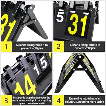 TOPOKO Scoreboard, Score Keeper, Score Flipper, Sport Scoreboard for Indoor & Outdoor Sports, Portable Scoreboard Flips up to 31