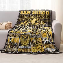 Baseball Fans Throw Blanket for Men Women, Sports Gifts for San Diego Fans 80"x60", Baseball Team Blanket for Sofa Bed