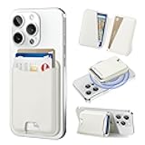 TopMade for Magsafe Wallet, Strongest Magnetic Phone Wallet for iPhone 17, iPhone 16/15/14/13/12 Series, Leather Magnetic Card Holder with Powerful Magnet, RFID Blocking, Fit 6 Cards, Milky White