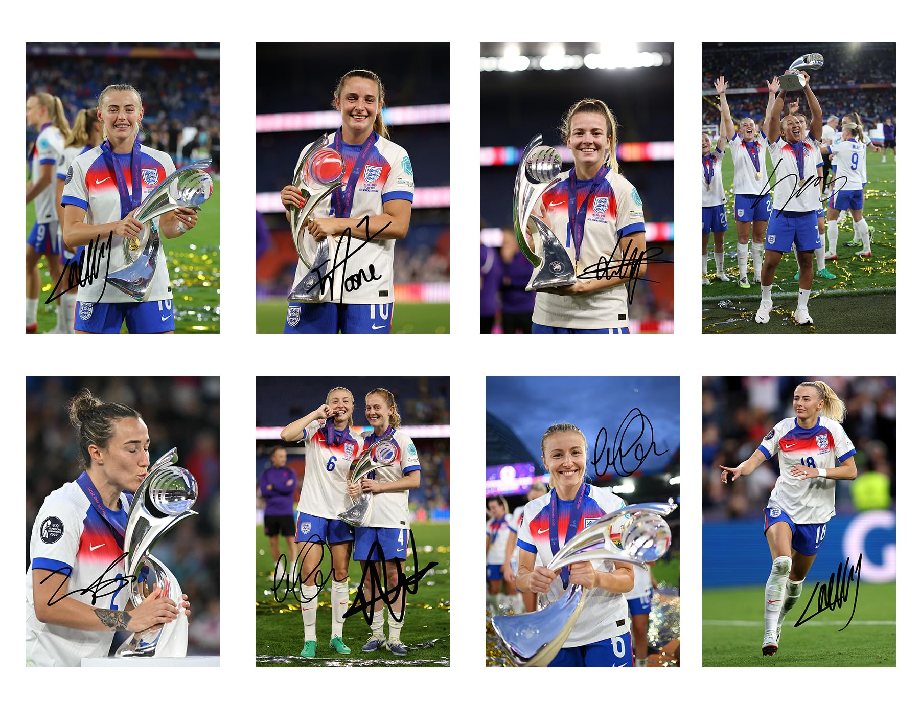 Set of 20 England Lionesses 2023 Players Signed 6X4 Inch Photo Prints With Pre Printed Signatures Autograph Gift Women's World Cup