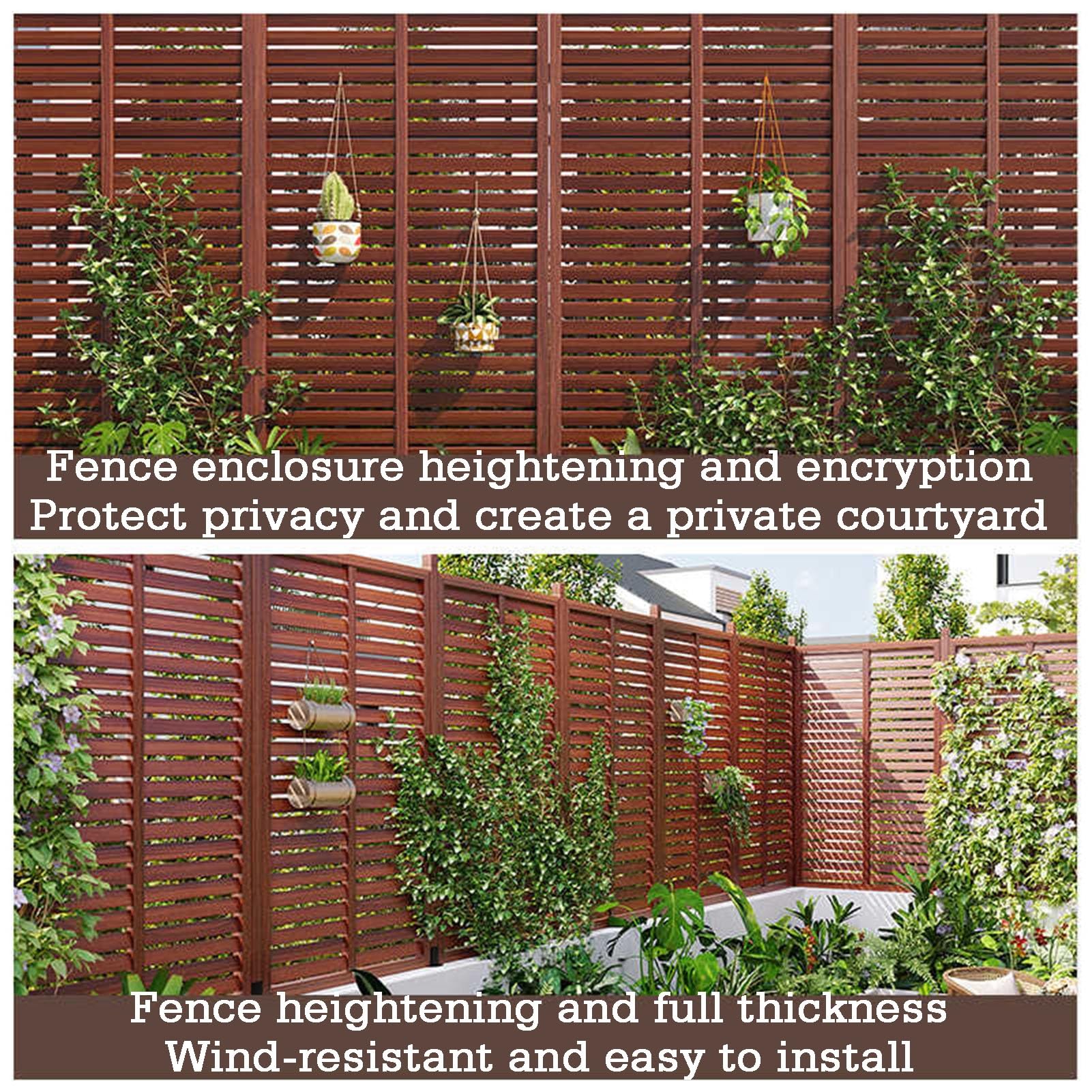 Divisorio da giardino in legno, divisorio decorativo temporaneo per esterni, staccionata esterna autoportante per cortile o patio (60 x 120 cm) – Elegante soluzione per la privacy