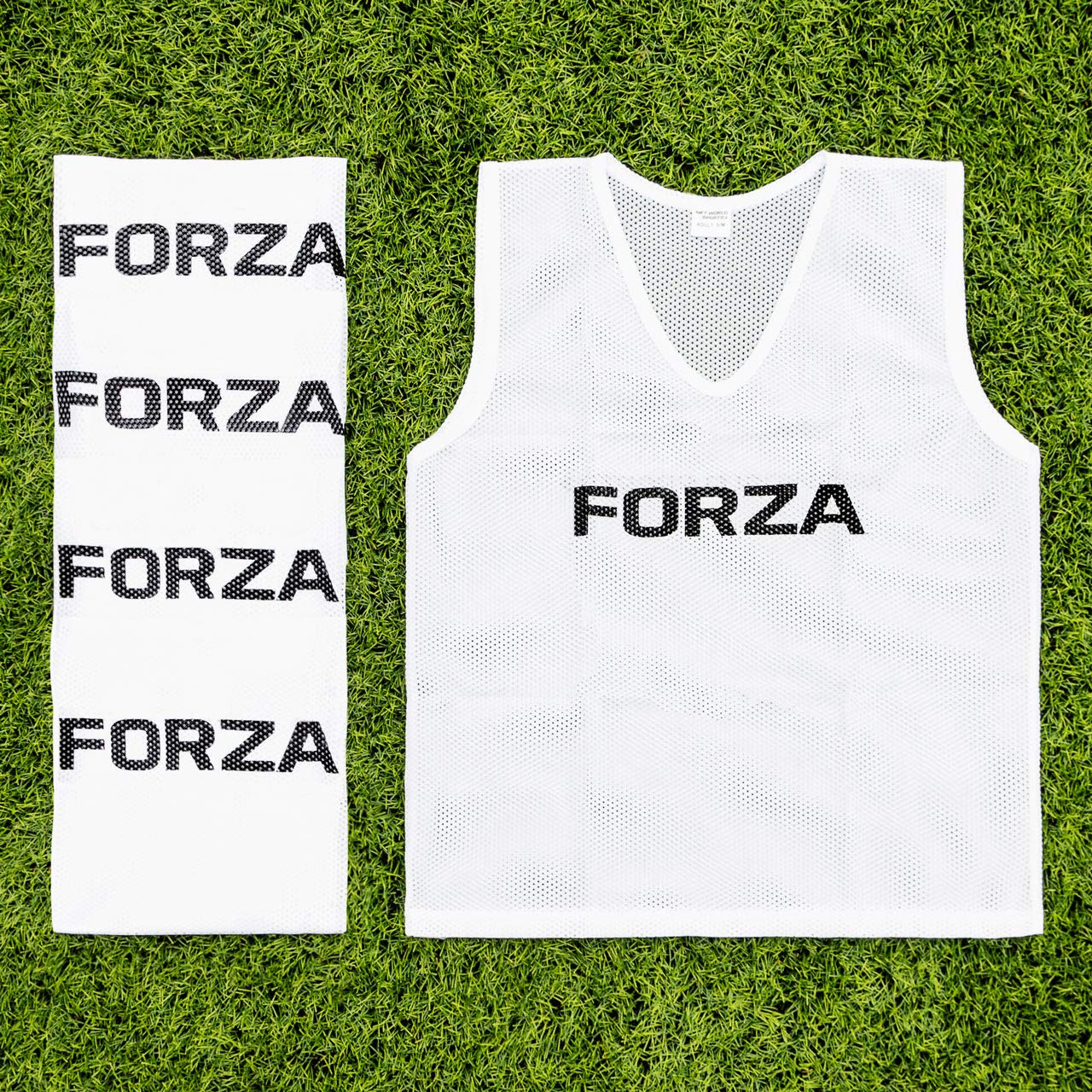 FORZA Training Bibs [5 Pack] - Durable, Quick-Dry Multi-Sport Mesh Vests in 6 Colours & 5 Sizes | Ideal for Football, Rugby, Basketball, & Team Sports