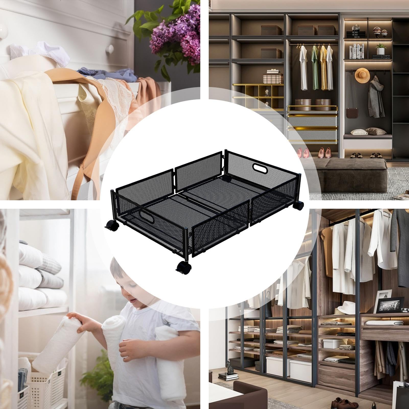 Organizzatore Sotto - Pieghevole, Grande, Pratico | Scatola Di | Stoccaggio Con Ruote Per Scarpe E Abiti Ideali Per Conservare Coperte E Letti Bassi In Piccole Camere Da