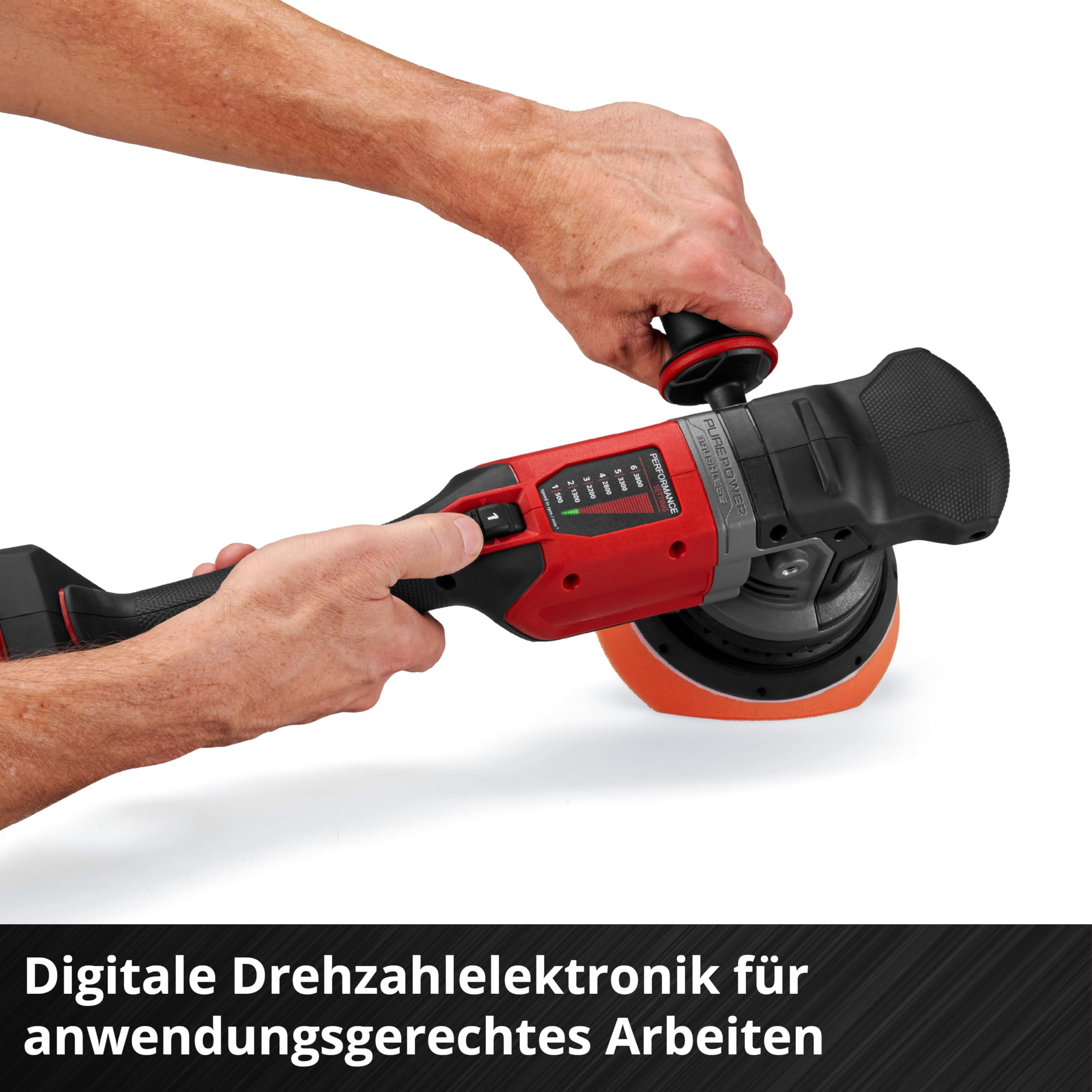 Einhell Professional Akku-Exzenterpolierer CP-EP 18/125 Li BL - Solo Power X-Change (18 V, 125 mm Polierer, Brushless, 500 - 3.800 U/min, inkl. 3x Polierpad, ohne Akku)