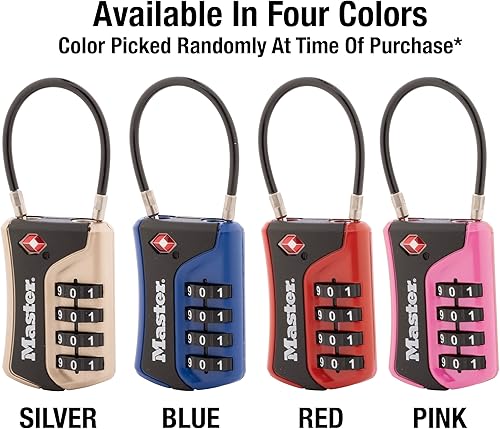 Miniatura 3 de Master Lock 4697D Establece tu propia combinación de cerradura de equipaje aprobada por la TSA 1 paquete los colores pueden variar