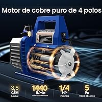 Vista 2 de VIVOHOME Bomba de vacío de aire de paletas rotativas de una etapa, 110V, potencia de 1/4 HP, 3.5 CFM con botella de aceite