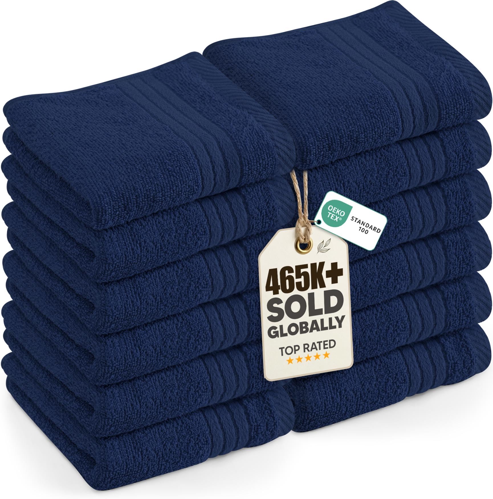 Serviettes de toilette 30 x 30 cm bleu marine pour le visage et le soin de la peau