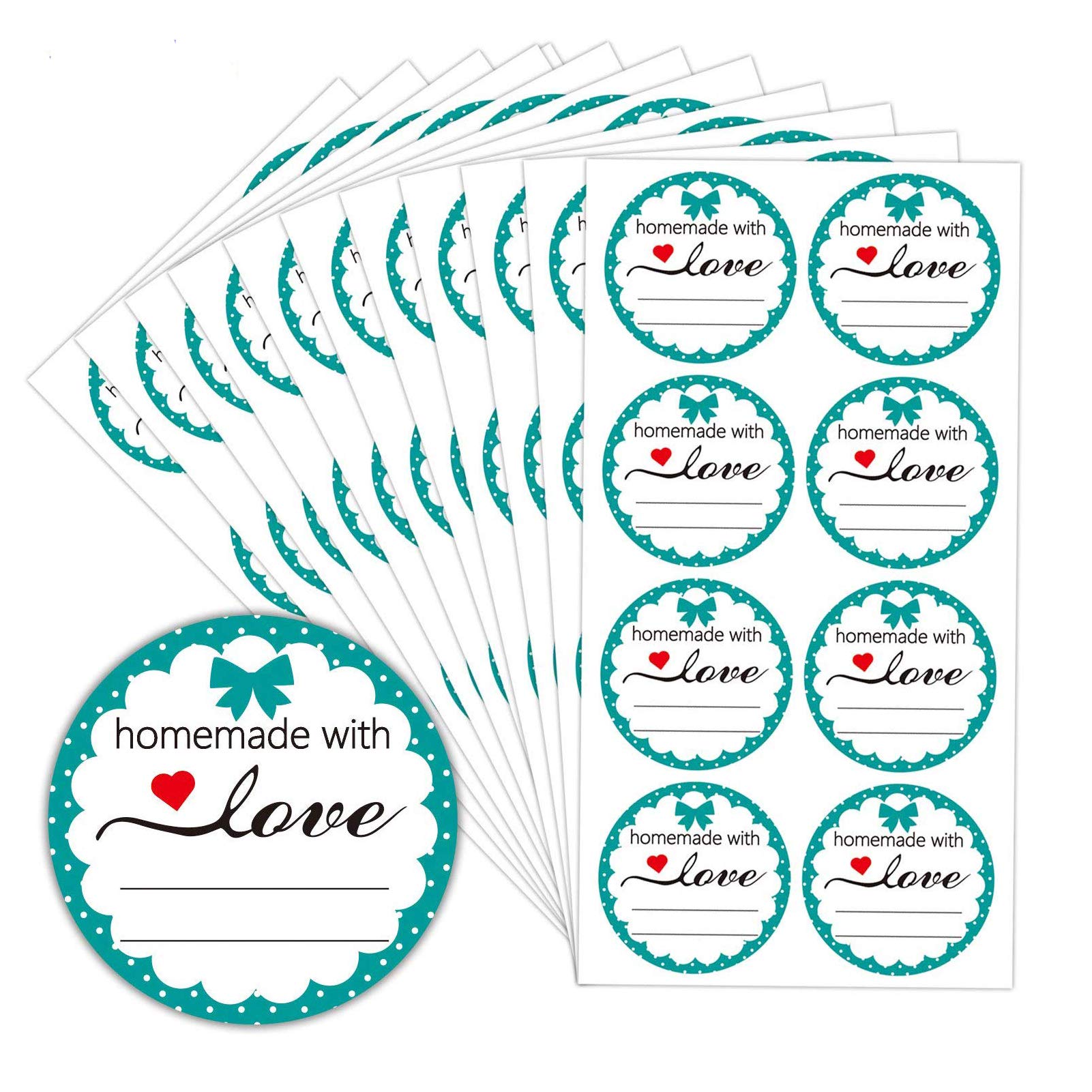 Homemade with Love Stickers with Lines,2 Inch Canning Labels for Jar,Storage Bins,Baking Packaging Seals for Handmade Goods,504 Pcs Per Pack