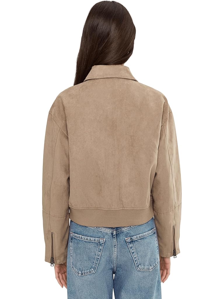 Tan Levi's&#174; Faux Suede Bomber With Laydown Collar