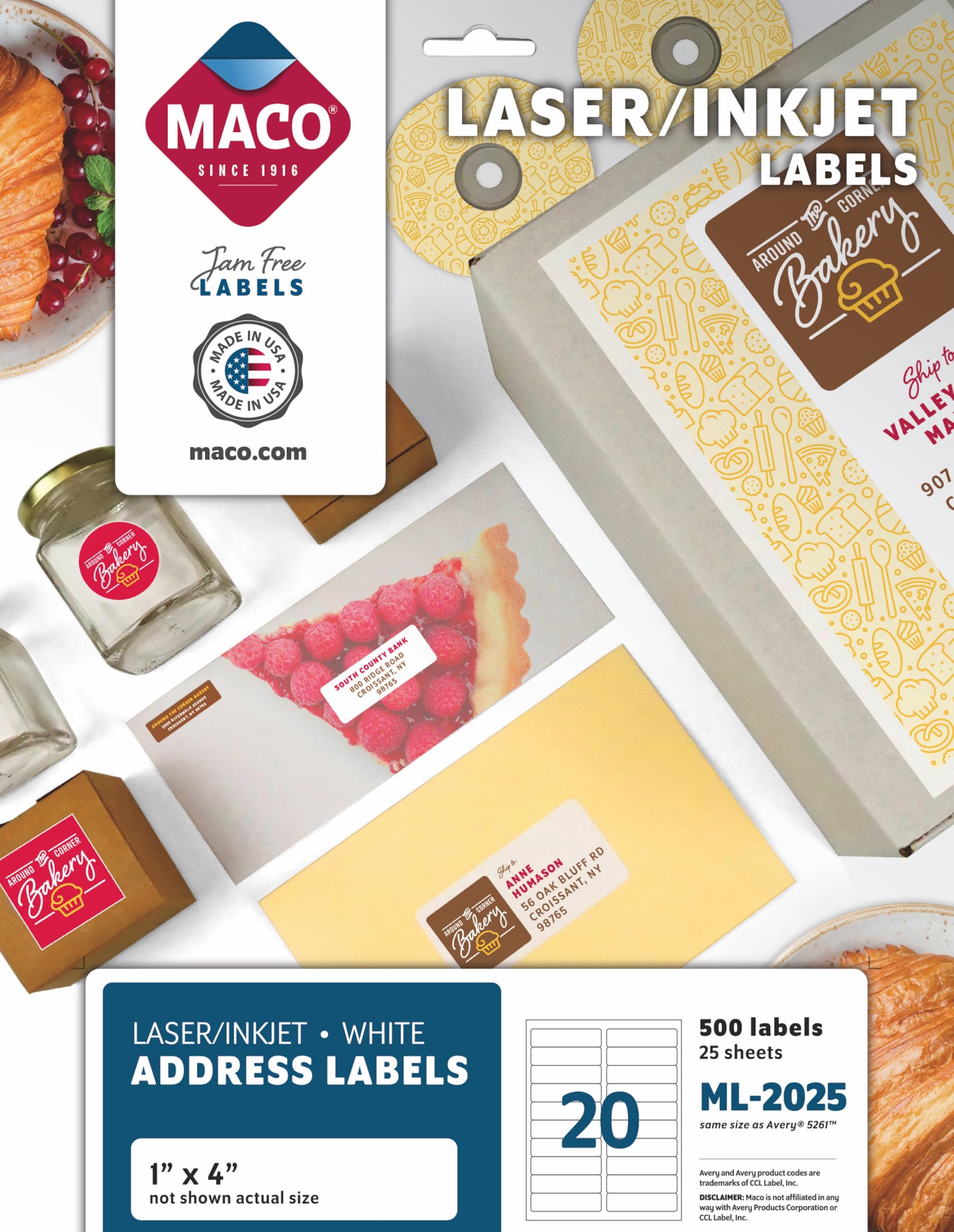 Amazon.com : MACO Laser/Ink Jet White Address Labels, 1