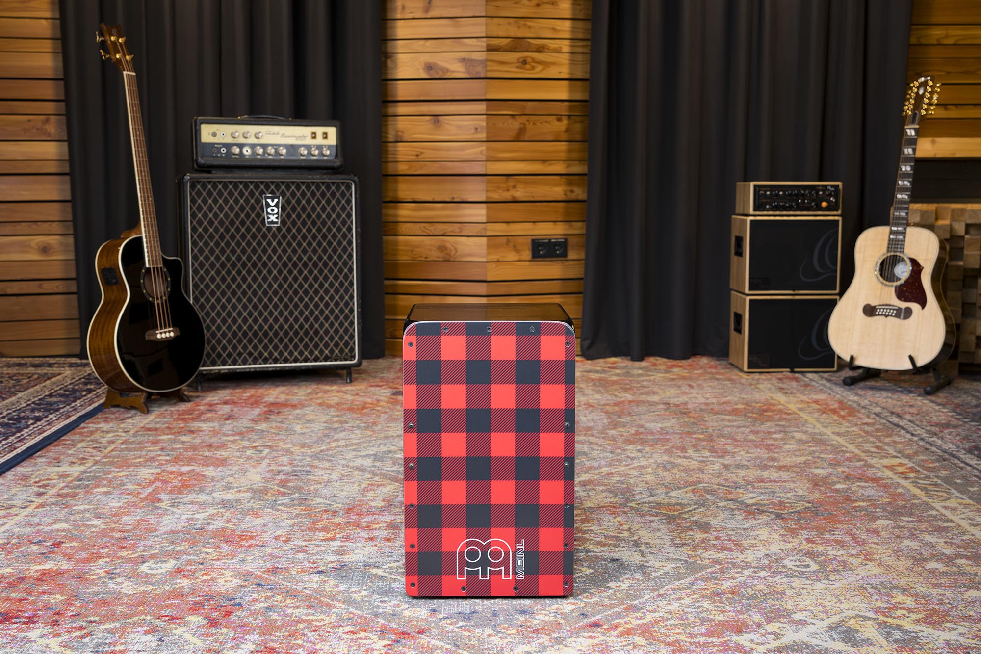 Meinl Percussion Headliner Cajon Instrument – Grand Cajon avec caisse claire et son grave – Bois, Multicolore (HCAJ3LJ)