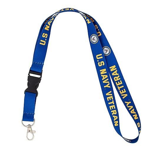 Desert Cactus United States Navy Lanyard US Navy Car Keys ID Badge Holder Keychain Detachable Breakaway Snap Buckle (Veteran Lanyard)