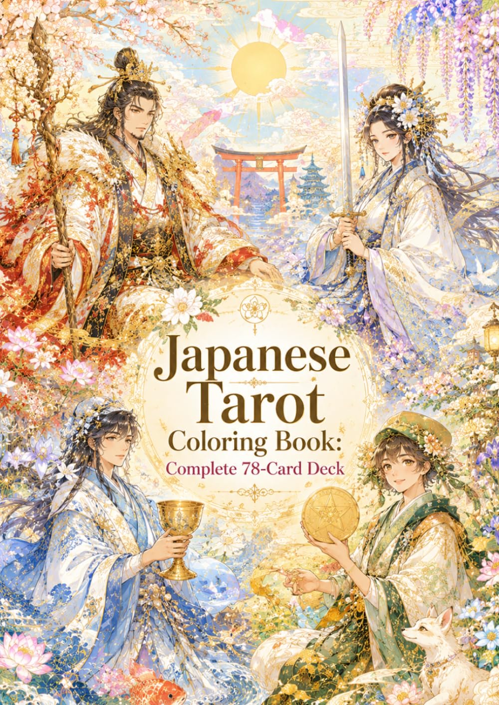 Japanese Tarot Coloring Book: Complete 78-Card Deck: 78 Japanese-Inspired Tarot Illustrations Featuring the Major and Minor Arcana, Traditional ... Creative Coloring (Tarot Coloring Collection)