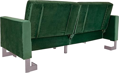 Miniatura 47 de Safavieh Inicio Tribeca Glam Sofá cama plegable de terciopelo azul marino y latón Azul marino/latón,Esmeralda/latón,Rubor /