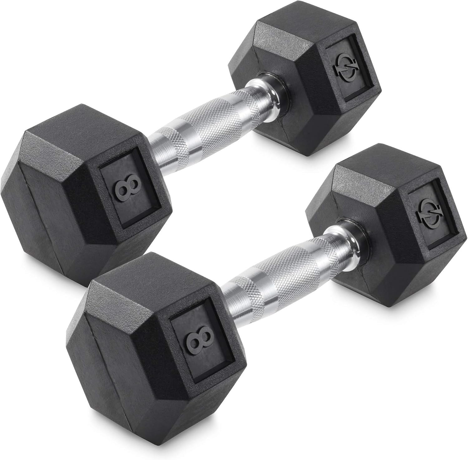 Philosophy Gym Rubber Coated Hex Dumbbell Hand Weights, Pairs