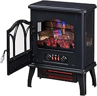Vista 2 de duraflame® Calentador eléctrico de estufa de chimenea de cuarzo infrarrojo 3D, negro