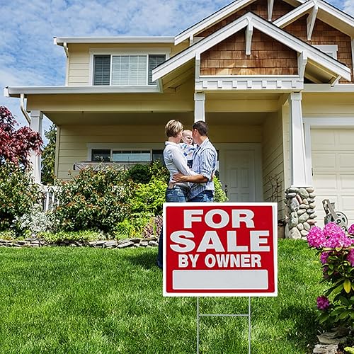 Miniatura 7 de Letreros de patio en blanco con estacas de 18 x 12 pulgadas, letreros de venta de garaje y bienes raíces, letreros personalizados para exteriores,