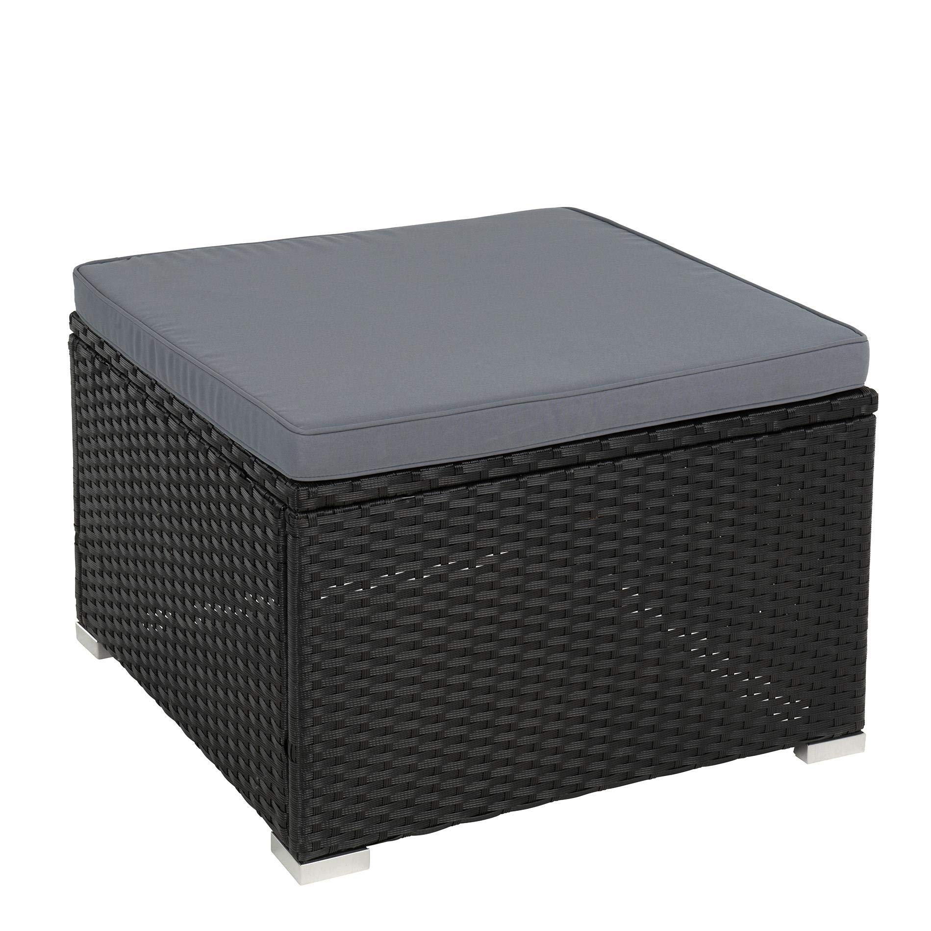 ESTEXO Rattan Lounge Sitzgruppe Polyrattan Gartenmöbel Set Couch 3-Sitzer Rattanmöbel Sofa Set Essgruppe Gartenset Balkon-Set (Schwarz)