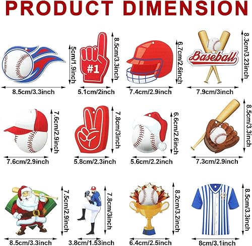 Miniatura 2 de Juego de 24 adornos de bolas deportivas de Navidad de madera, juego de adornos de pelota de fútbol, baloncesto, béisbol, fútbol, voleibol, tenis,