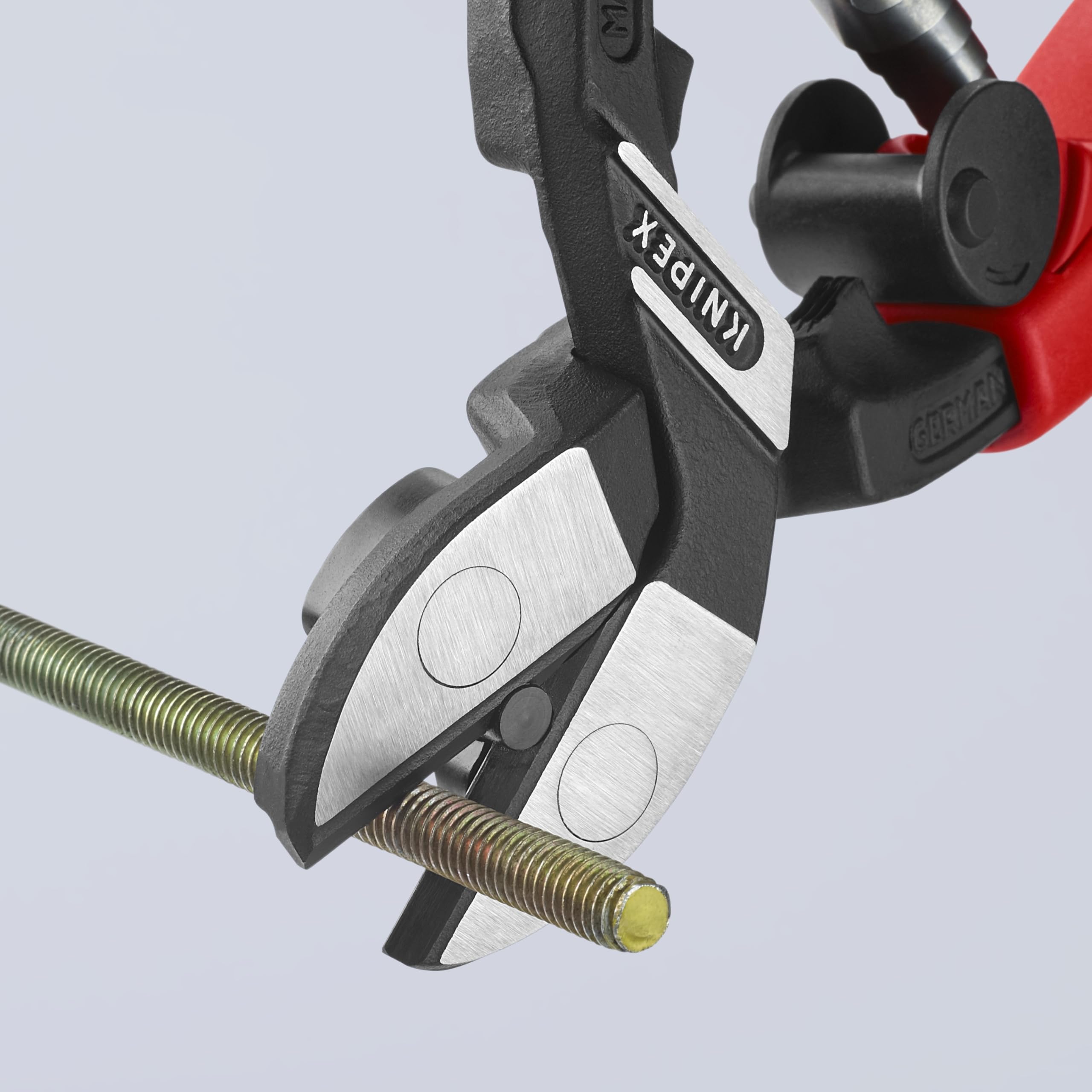 Knipex 7122200 Komfort Griff abgewinkelt Hohe Hebelwirkung Bolzenschneider Schnitt, 71 22 200