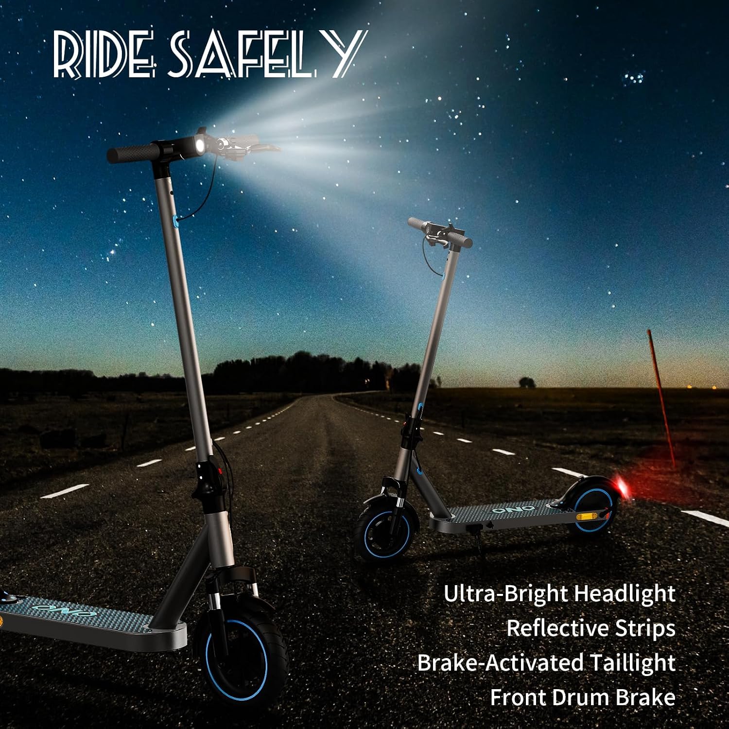 Electric Scooter, 350W Motor, Up to 15-19MPH/17-20 Miles Long Range, Cruise Control, Front Suspension, Folding E-Scooter for Adults and Teens, UL-2272 Certified