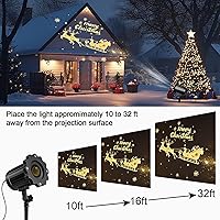Vista 3 de Proyector de luces de Navidad dinámicas 3D para exteriores e interiores - Actualización 2025 Papá Noel en trineo Decoraciones de Navidad, luces
