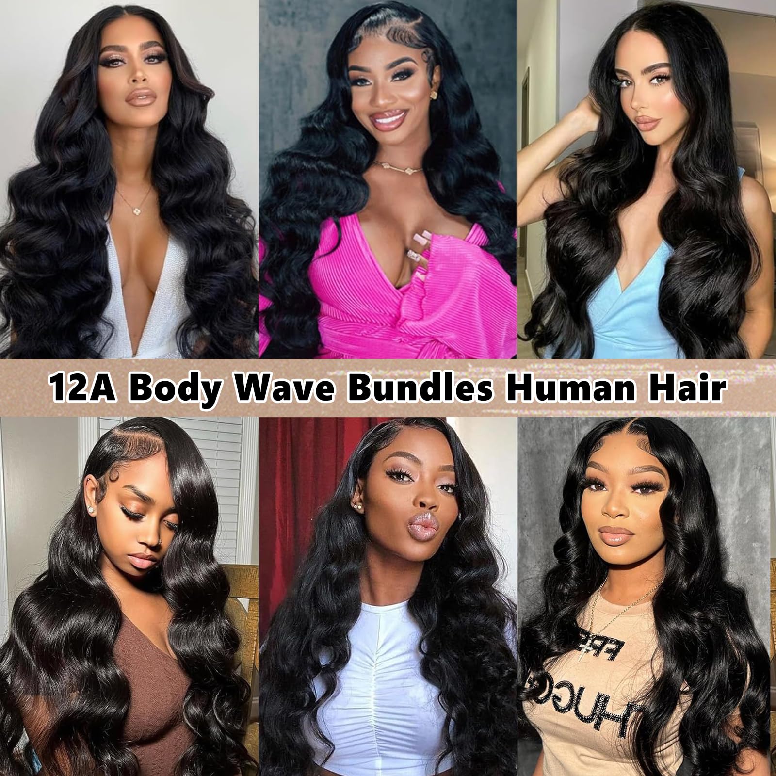Body Wave Human Hair Extensions 22-26 Inch 3 Bundles Brazilian Virgin Deep Wave Bundles Human Hair 22-26 Inch, Natural Curly Hair  main image 4
