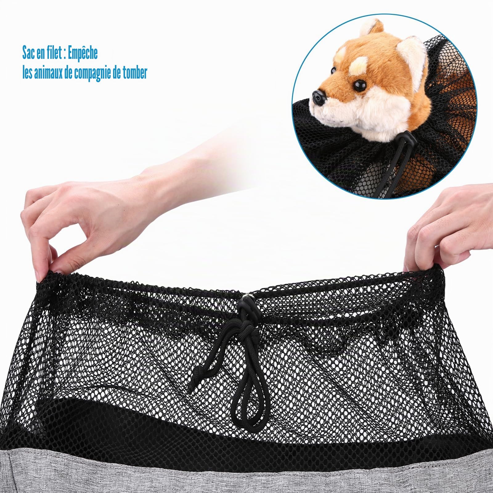 Ownpets Sac de Transport pour Chien jusqu'à 11 kg, écharpe de Transport pour Chien, Sac pour Chien avec bandoulière réglable et Poche Avant et épaulettes de Poche 30 cm Profondeur x 34,8 cm Large