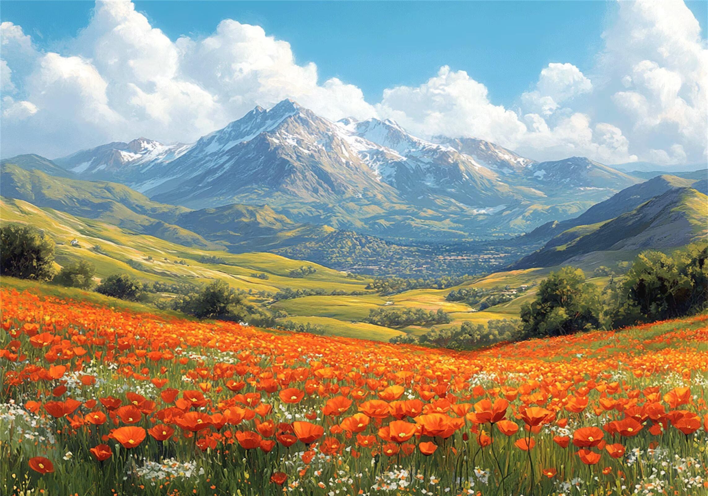 Puzzle 2000 elementów dla dorosłych kwiaty 100 x 70 cm, 2000 szt. klasyczne puzzle, krajobraz, wyrafinowana zabawka Jigsaw, zabawka, impossible drewniane puzzle, odpowiednie dla wszystkich grup