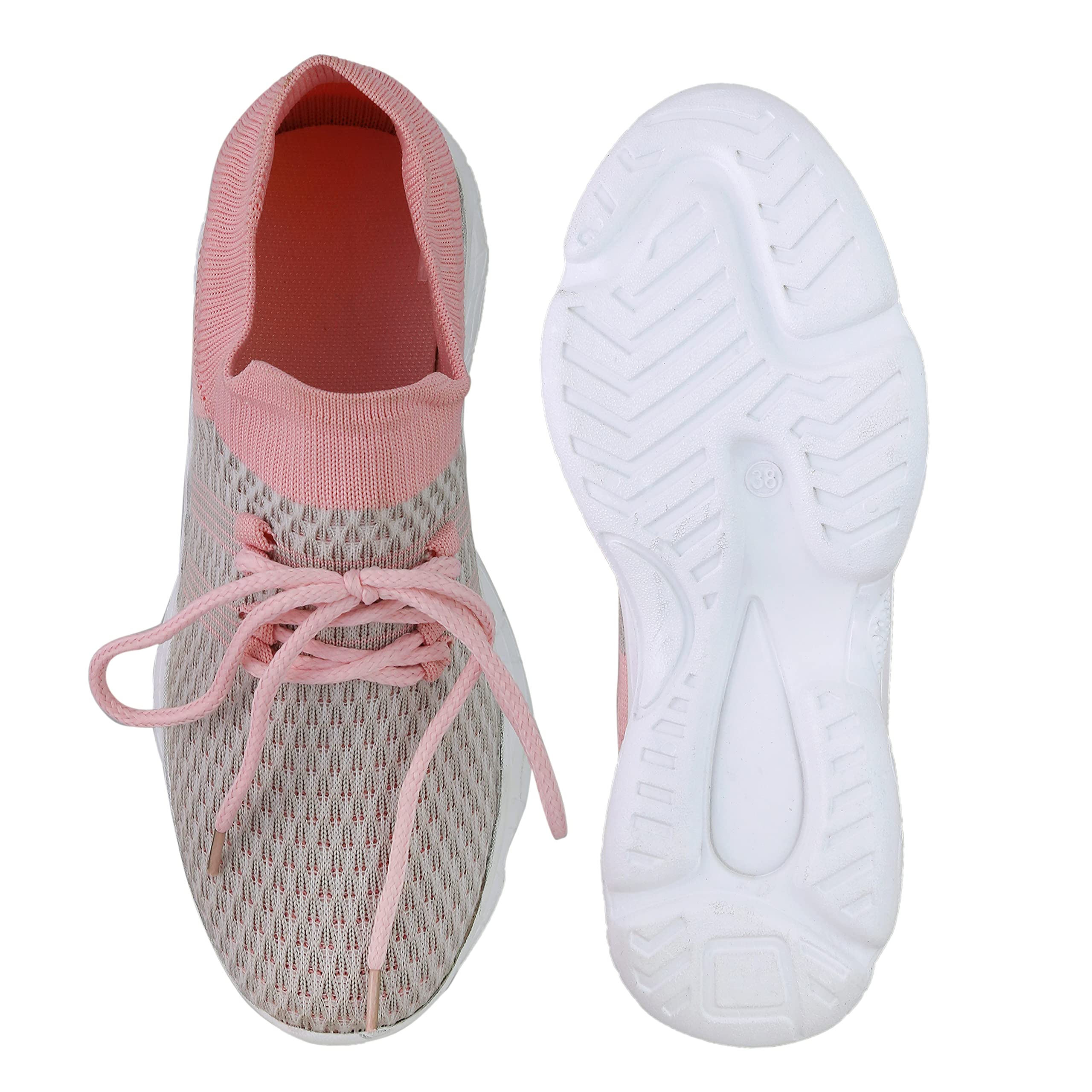 HimQuen Girl's Walking Running Training & Gym Lightweight Comfortable Shoe for Women/Girl's Pink 3