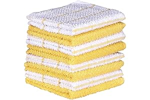 AMOUR INFINI Yellow Terry Dish Cloths: Your Kitchen's Absorbent and Efficient Solution!