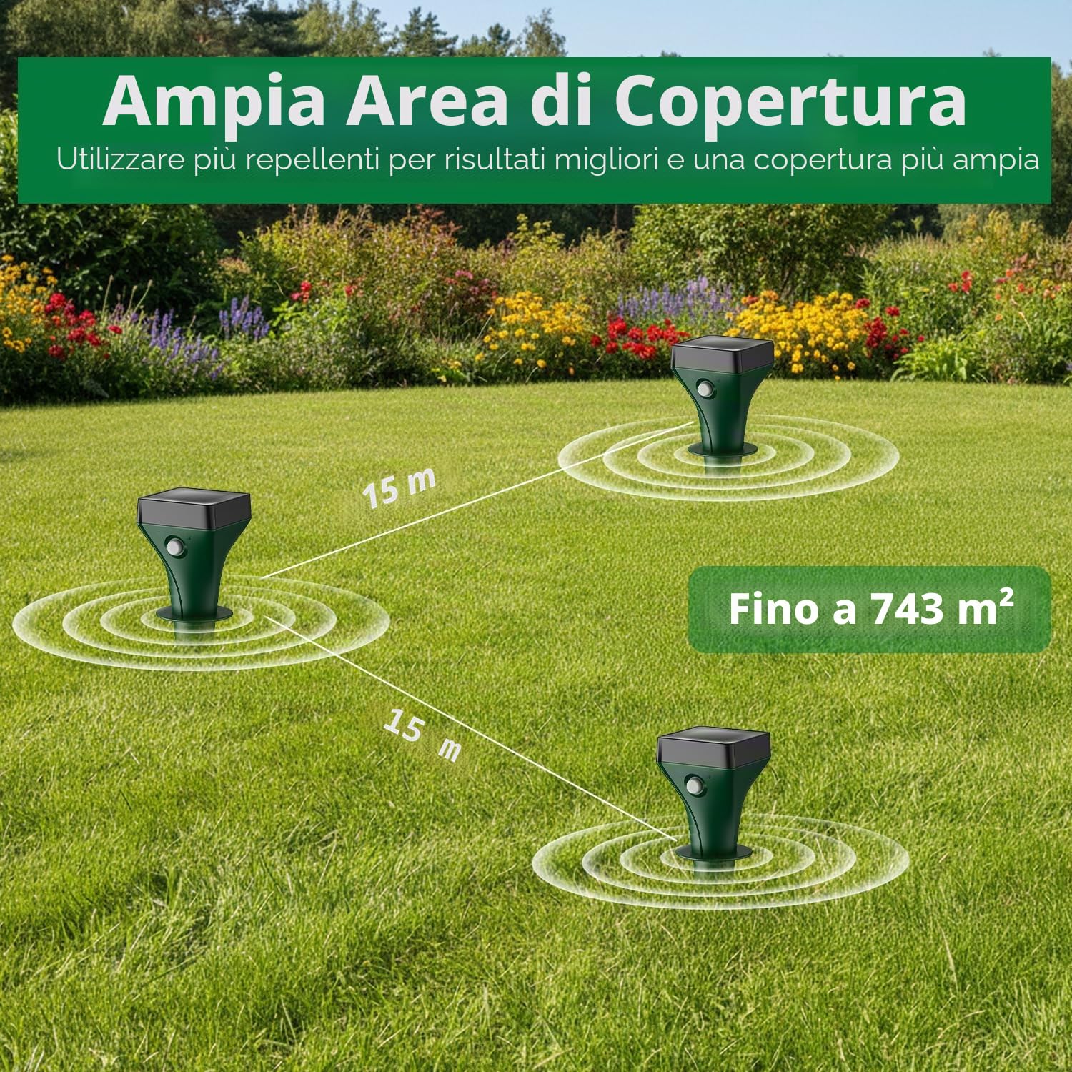 Keero Dissuasori per Talpe 4 Pezzi, Dissuasori per Topi, Repellente per Talpe, Ultrasuoni per Talpe, Dissuasori per Serpenti, Dissuasore Solare per Giardino e Campeggioi-Verde