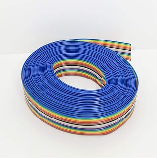 Pc Accessories - Connectors Pro 20 Feet IDC 16P Rainbow Flat Ribbon Cable 2.54mm 0.1" Spacing Connectors 20' (16P-20FT)