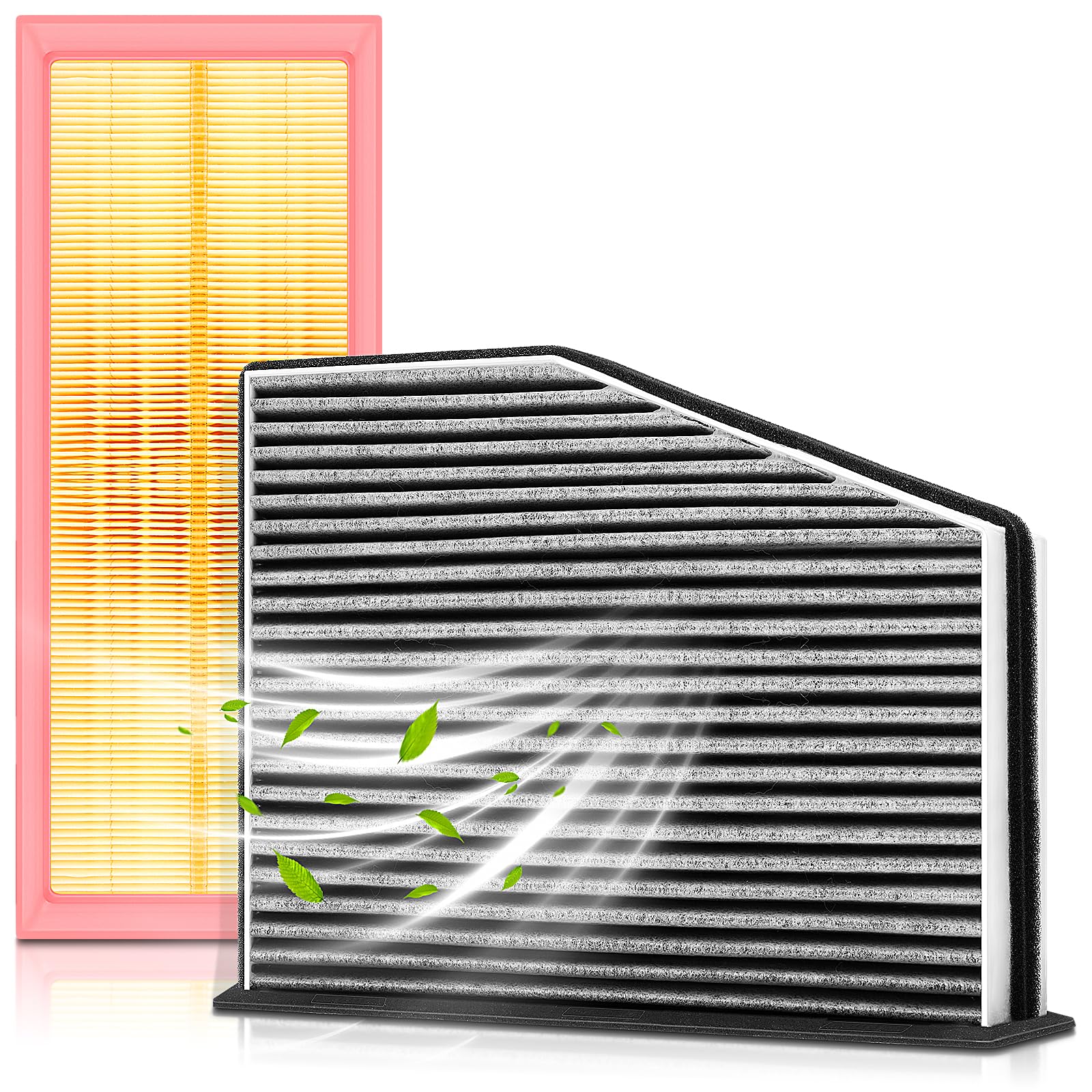 Photo 1 of (2.0L Only) Engine & Cabin Air Filter for Volkswagen Beetle, Jetta, Passat, Golf, GTI, Tiguan, CC, Eos, for Audi A3 Q3 TT (Quattro). Replace CA9711, 1K0129620E, 1K1819653B, CUK2939, CF10373