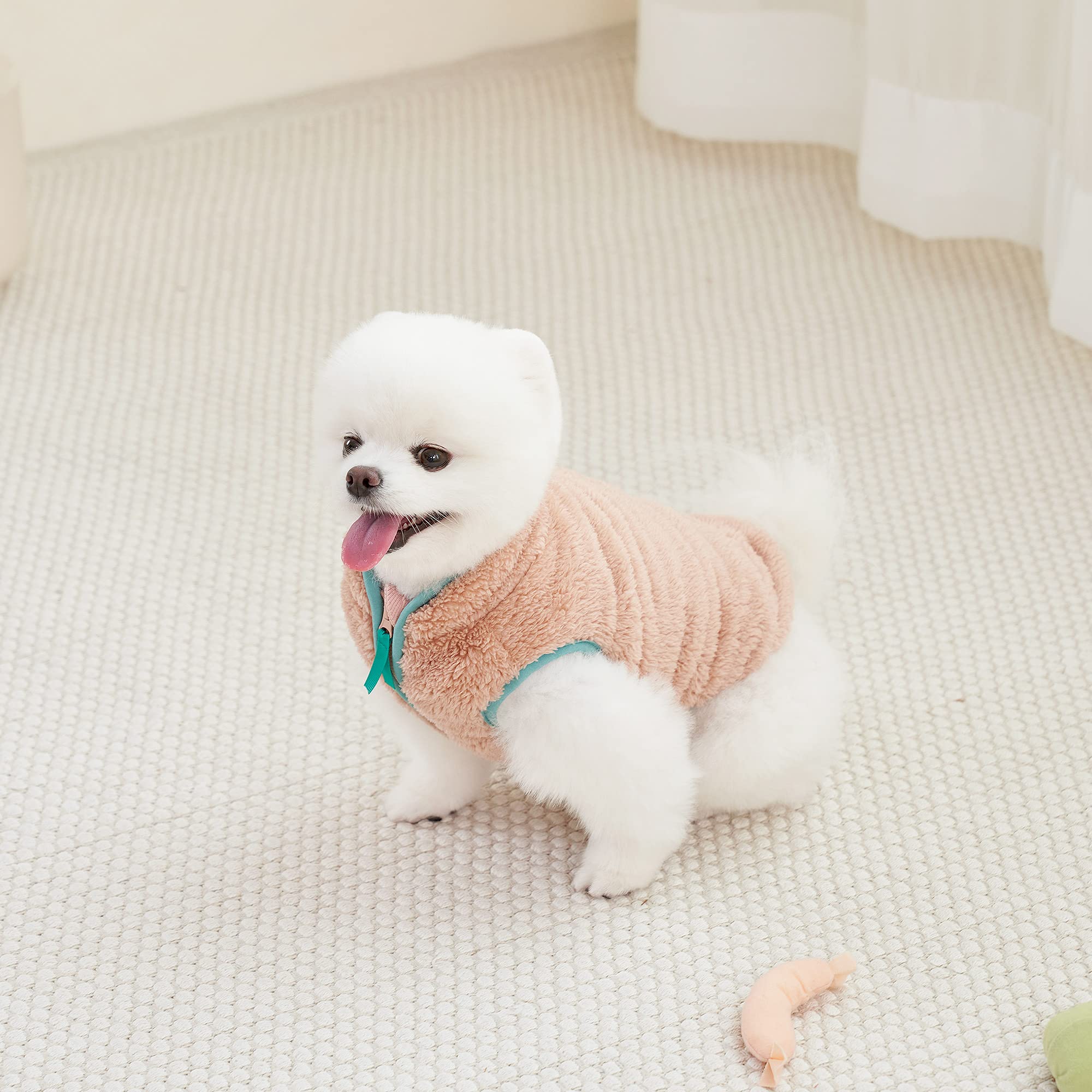 Amazon | 【Woolly Pet in style】ボンボンフリースベスト 犬洋服 