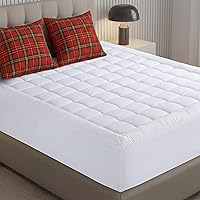Utopia Bedding Twin Quilted Mattress Pad Protector - Fluffy Pillow Topper, Deep Pocket Fits Up to 16", 39x75" White