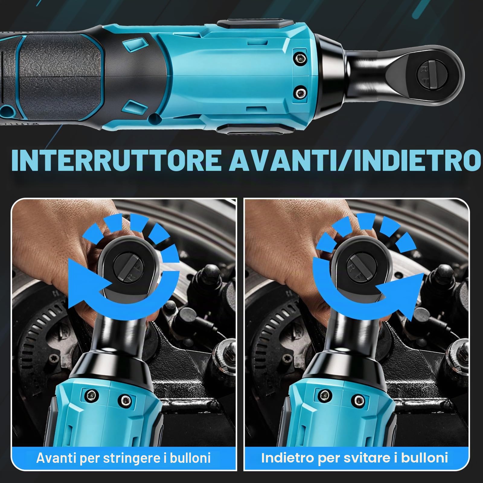 Chiave a cricchetto 3/8" a batteria per Makita 18V (senza batteria)
